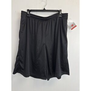 NEW Hanes Sport Activewear Shorts Men's XL Lightweight Athletic 9" Black Pockets